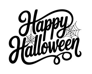 Happy Halloween, a handwritten text Banner. Vector illustration