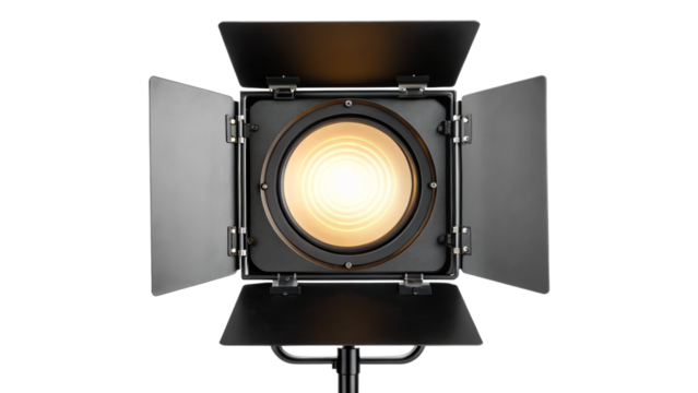 Studio Lamp with Adjustable Barn Doors on Transparent Background