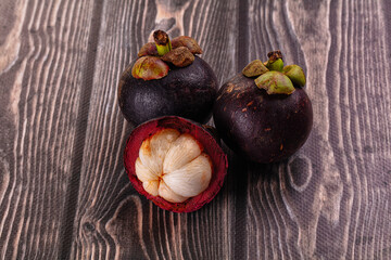 Ripe sweet juicy tropical mangosteen