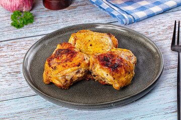 Roasted chicken thighs with spices