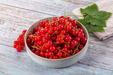 Raw ripe sweet juicy red currant