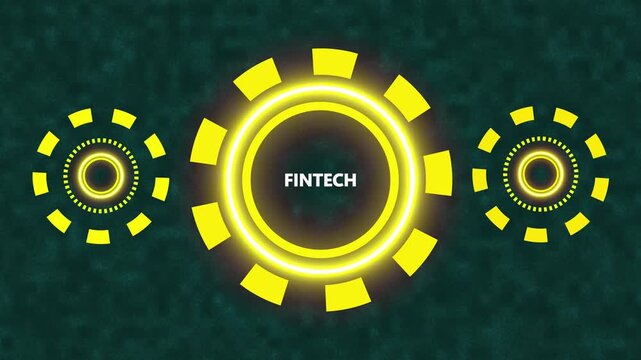 Glowing Fintech Financial technology digital money online banking business finance concept.