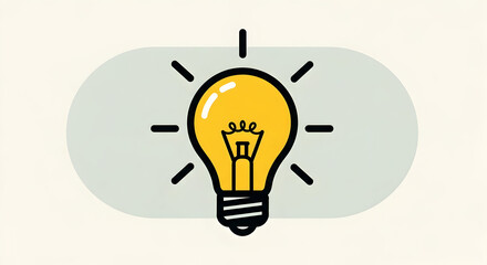"Idea Light Bulb Concept with Innovation Illustration"