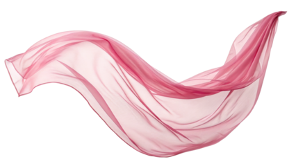 Flowing Pink Sheer Scarf in Elegant Drape on white background