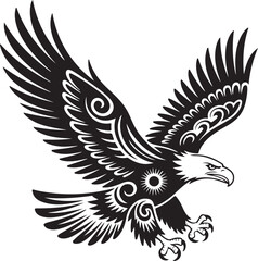 Obraz premium Majestic Eagle in Flight A Bold and Striking Vector Illustration of American Power and Freedom Symbolism A Timeless Emblem