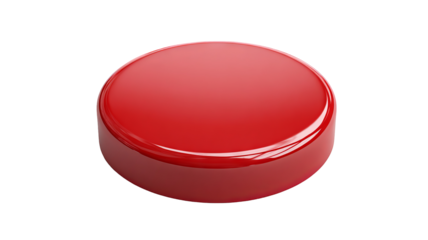 Glossy 3D blank button icon — empty rounded UI element, high-resolution render isolated on transparent background for app interfaces, web design, mockups, and product labels — clean PNG cutout look
