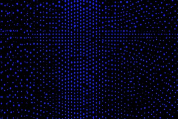Abstract blue dot pattern on black