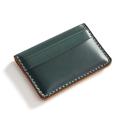 Ai generated image of stylish leather card wallet isolated on white background, a luxurious accessory