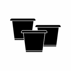 Black bucket. Bucket icon symbol. Bucket vector, isolated on white background. Vector icon.