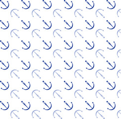 Seamless Blue Horseshoe Vector Pattern – Lucky Symbol Background