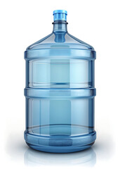 Large Clear Plastic Water Bottle for Dispenser with Blue Cap, Ideal for Office and Home Hydration Needs