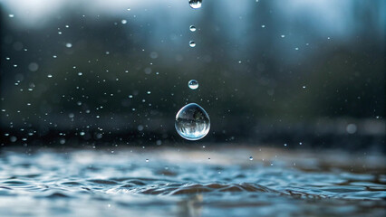 water drops on a glass