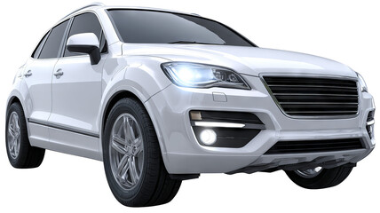 Modern luxury family SUV isolated on transparent background — high-resolution realistic PNG cutout with clean edges for easy compositing in automotive mockups, e-commerce, posters, and web graphics