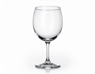 Elegant Clear Wine Glass on White Background
