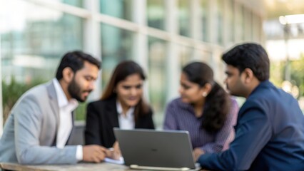 Fototapeta premium Indian corporate team in discussion — creating effective B2B strategies for long-term success 