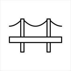 bridge Icon. Symbol isolated white background. vector illustration. color editable.