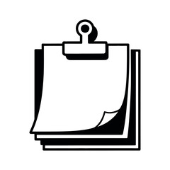 Obraz premium Black clipboard with stacked papers document writing