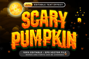 scary pumpkin text effect and editable text effect with halloween background