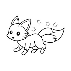 Obraz premium Printable fox picking berries outline