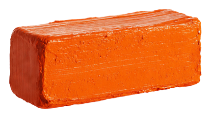 High-resolution orange paint block isolated on transparent background — bold acrylic brushstroke style PNG cutout with clean edges, perfect for modern graphic design, overlays, web banners, labels