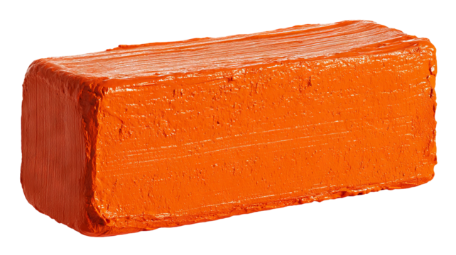 High-resolution orange paint block isolated on transparent background — bold acrylic brushstroke style PNG cutout with clean edges, perfect for modern graphic design, overlays, web banners, labels