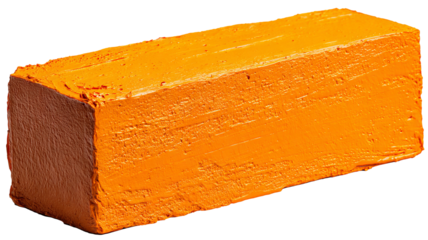 High-resolution orange paint block isolated on transparent background — bold acrylic brushstroke style PNG cutout with clean edges, perfect for modern graphic design, overlays, web banners, labels