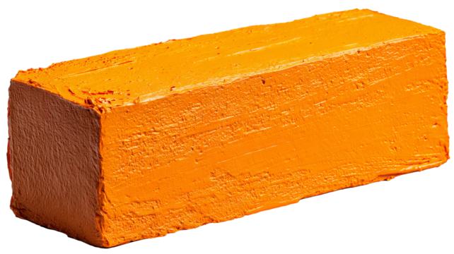 High-resolution orange paint block isolated on transparent background — bold acrylic brushstroke style PNG cutout with clean edges, perfect for modern graphic design, overlays, web banners, labels