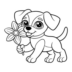 Fototapeta premium mouse blowing bubbles black outline art