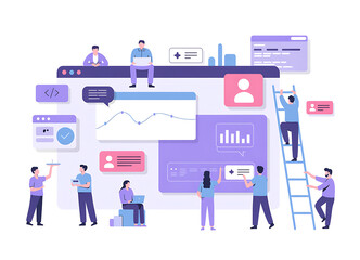 Team working on data analysis and digital marketing strategy