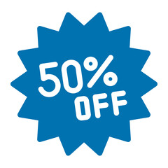 50 percent off label icon