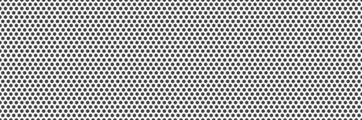 Seamless pattern of perforated metal panel with round holes. Vector