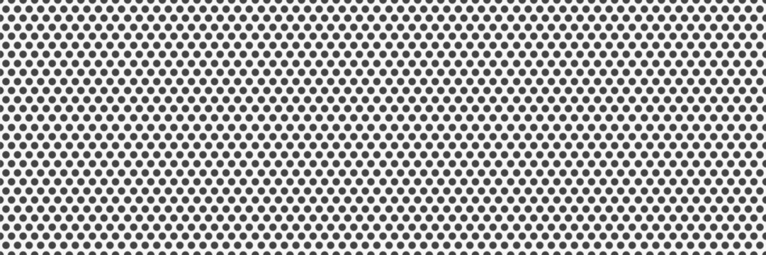Seamless pattern of perforated metal panel with round holes. Vector