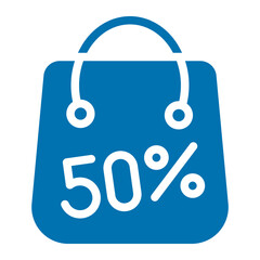 shopping bag 50 percent icon