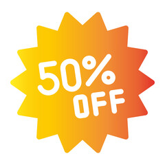 50 percent off label icon