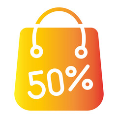 shopping bag 50 percent icon