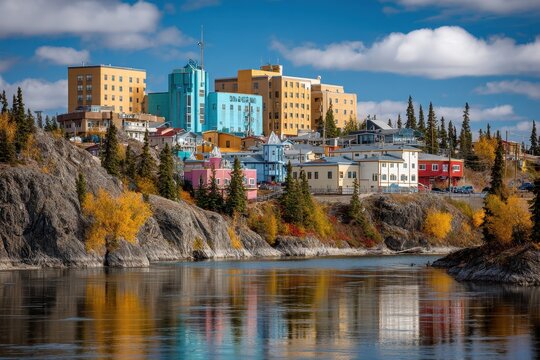Northwest Territories Cityscape: Captivating City View of Yellowknife in Arctic Canada