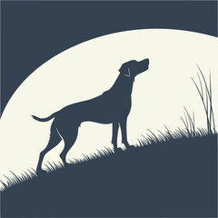 Silhouette of an Isolated Standing Dog