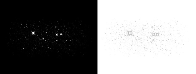 White glitter dust shining with magic glow, festive sparkle and bright background png.