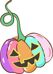 Halloween Happy New Year Party Clipart Bundle, Cute Kawaii Holiday Celebration PNG, Halloween Christmas New Year Digital Art