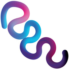 Naklejka premium A colorful abstract design featuring smooth, flowing curves in shades of blue, pink, and purple. The shapes intertwine, creating a dynamic visual effect. Bright, modern 3D 