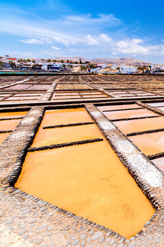 Rows of salt flat ponds, Fuerteventura