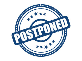 Postponed Rubber Stamp Seal with a Star Border