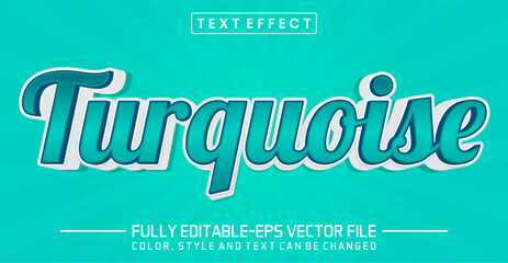 Turquoise font Text effect editable