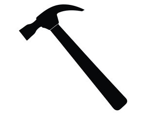 A black hammer isolated on white background