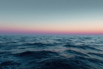 Obraz premium Ocean sunset, tranquil waves, serene seascape, calm evening, travel backdrop