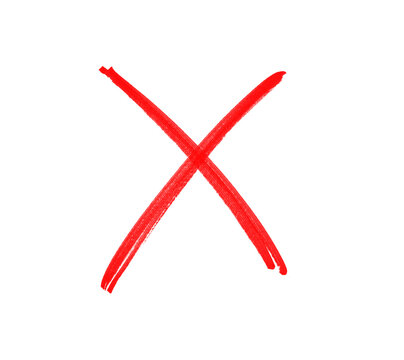 Red cross sign on transparent background, Red cross marker png. Red cross marker isolated on a white background. hand-drawn red cross marker.	