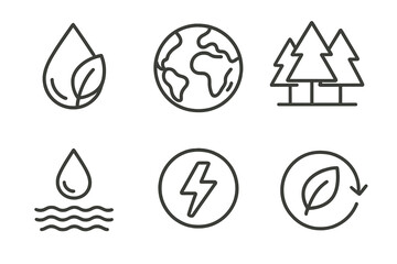 Obraz premium Eco-friendly icons representing nature, sustainability, and renewable energy