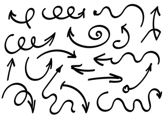 Hand-Drawn Vector Eps Doodles With Arrows Drawn In Marker