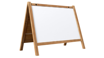 Blank A-Frame banner stand mockup isolated on transparent background — high resolution PNG cutout advertising display board for branding, marketing promotions, trade show signage, retail store posters