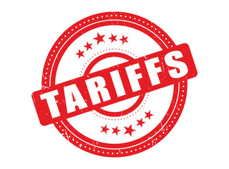 Tariffs Rubber Stamp Seal with a Dotted Circle